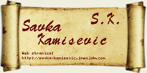 Savka Kamišević vizit kartica